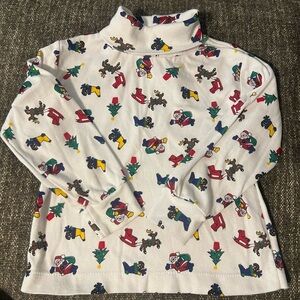 Vintage Kids Cornerstone Festive Holiday Turtleneck - All Over Christmas Print